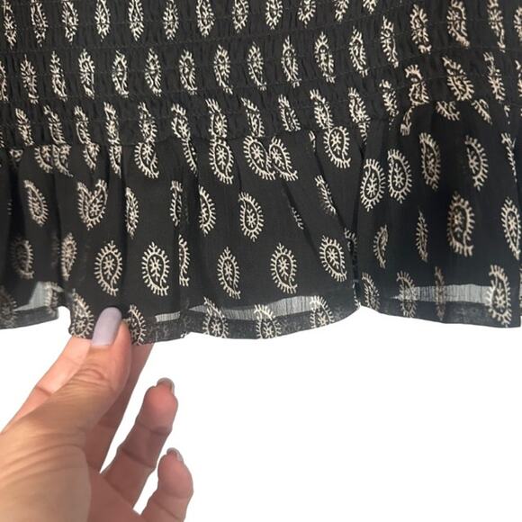 Patrons of Peace Black & White Long Sleeve Puff Sleeve Blouse Women Sz S - Picture 7 of 10